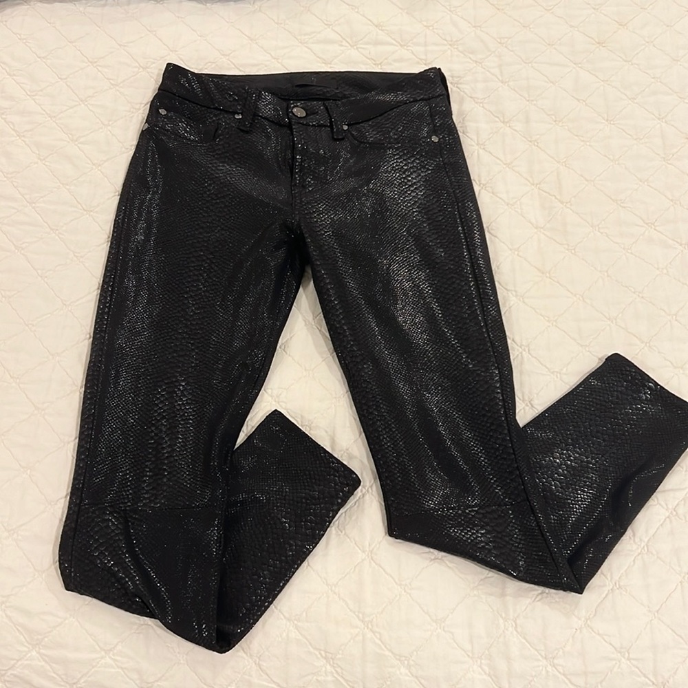 For all mankind black snakeskin jeans! Size 26! Worn once!